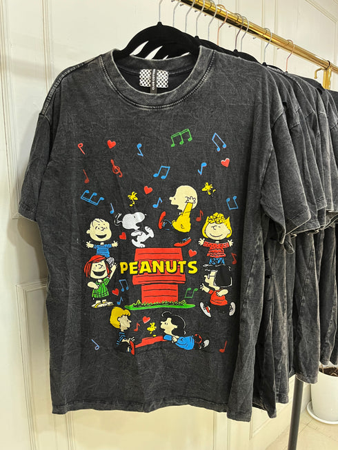 Charcoal Grey Animated Print Oversize T-shirts
